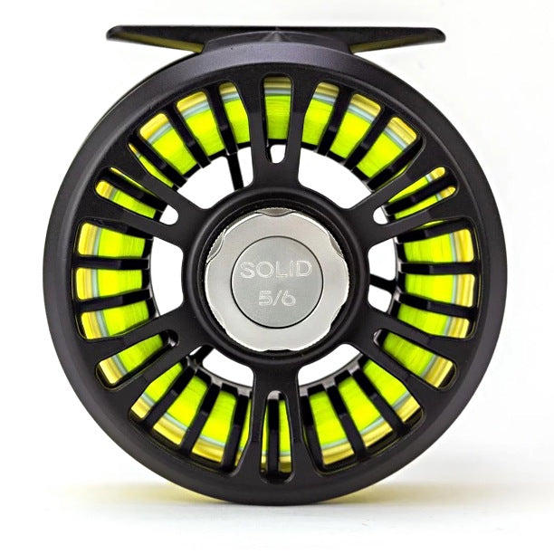 Traun River Solid Fliegenrollen black/steel