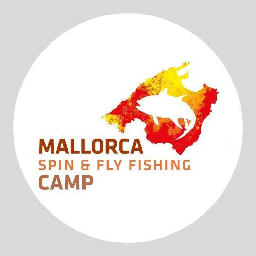 Mallorca-Karte mit dem Text Mallorca Spin & Fly Fishing Camp