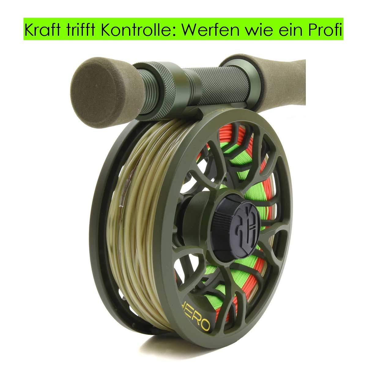 zu sehen ist das Vision Predator Fliegenrutenset speziell die Rolle