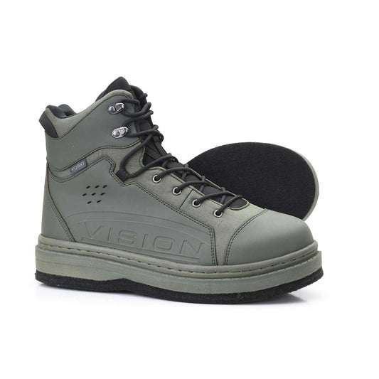 zu sehen ist der Watschuh Koski von Vision mit Filzsohle hier in der Seitenansicht