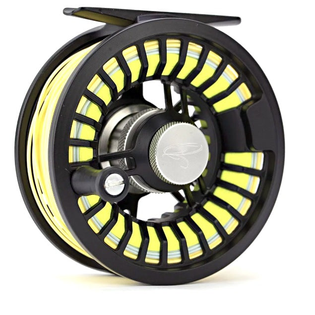 Traun River Solid Fliegenrollen black/steel